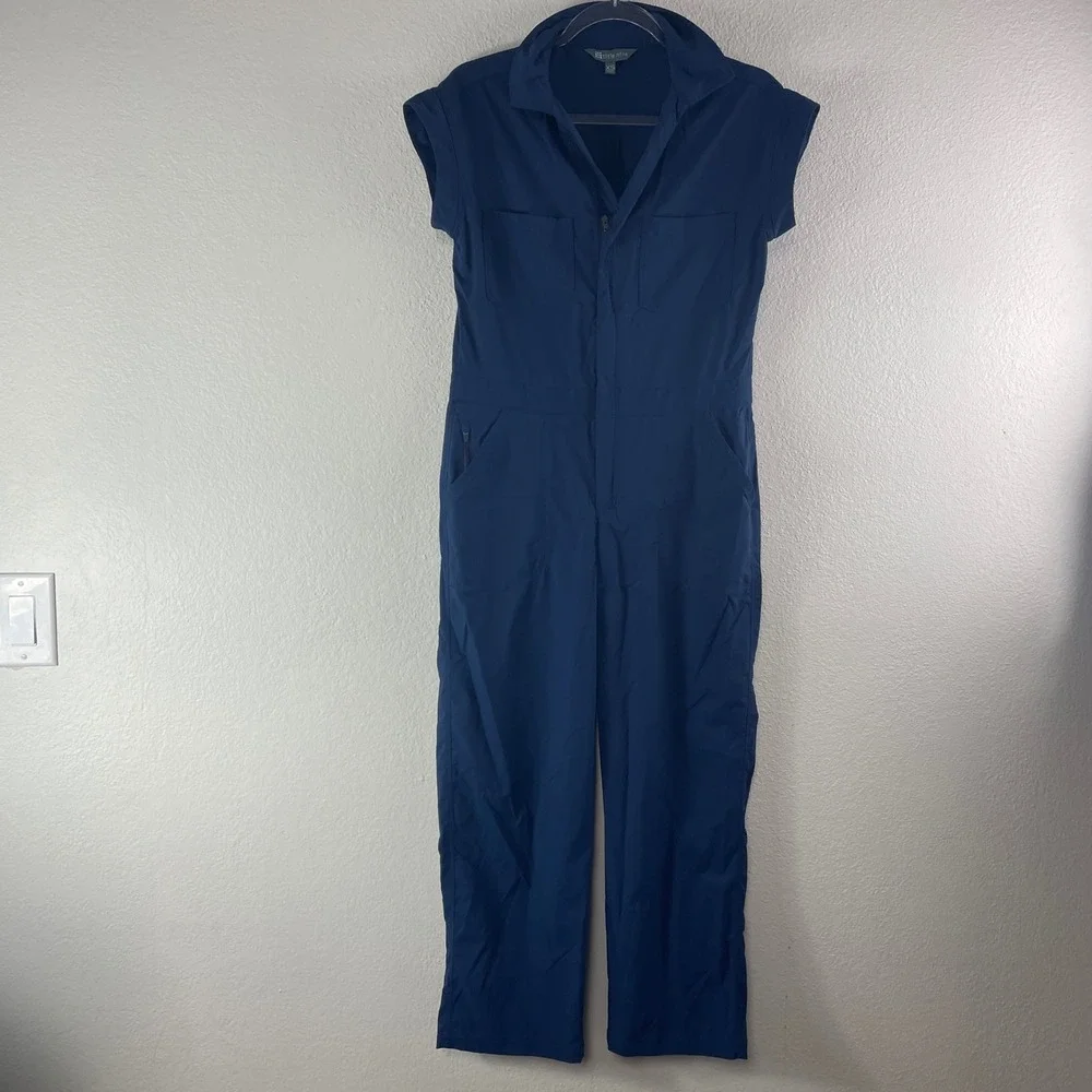 Title Nine Clamber Jumpsuit XS Navy Blue Gorpcore Utility Hiking Outdoor Active